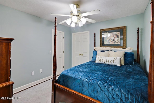 206 Southwind Dr, Richland, MS 39218 - bedroom featuring carpet floors, baseboards, and ceiling fan