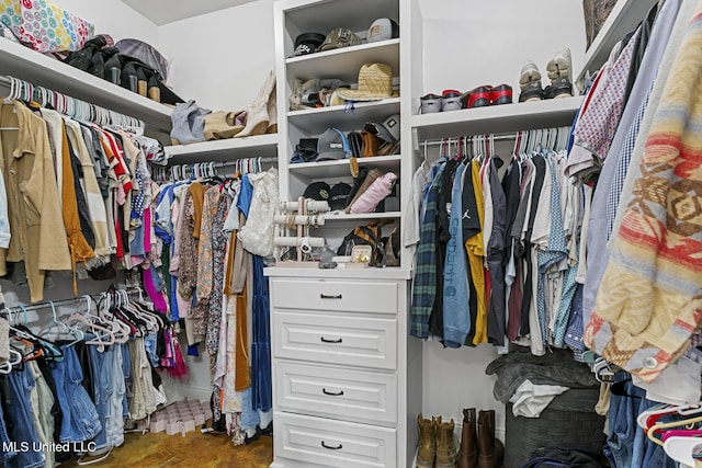 view of walk in closet