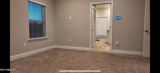 view of carpeted empty room