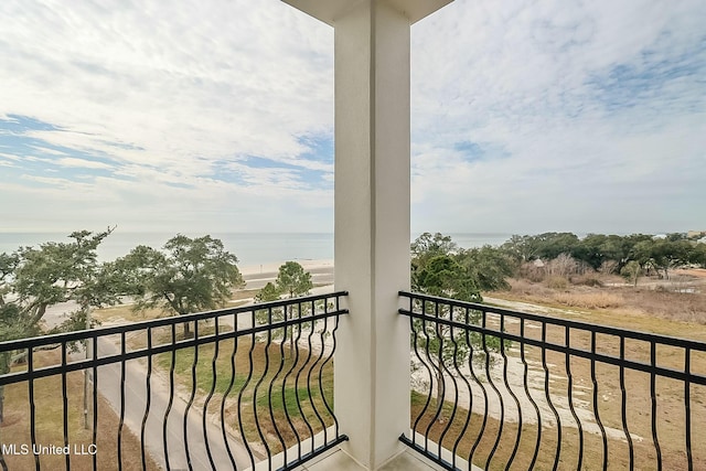 balcony with a water view