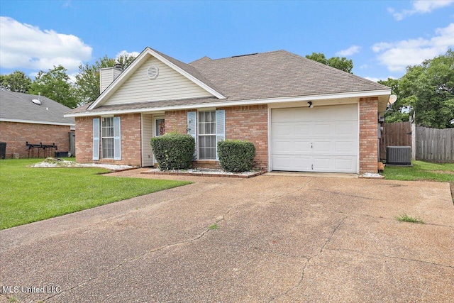 2120 Meagan Dr, Byram, MS 39272 - traditional-style home featuring brick siding, an attached garage, concrete driveway, and a chimney