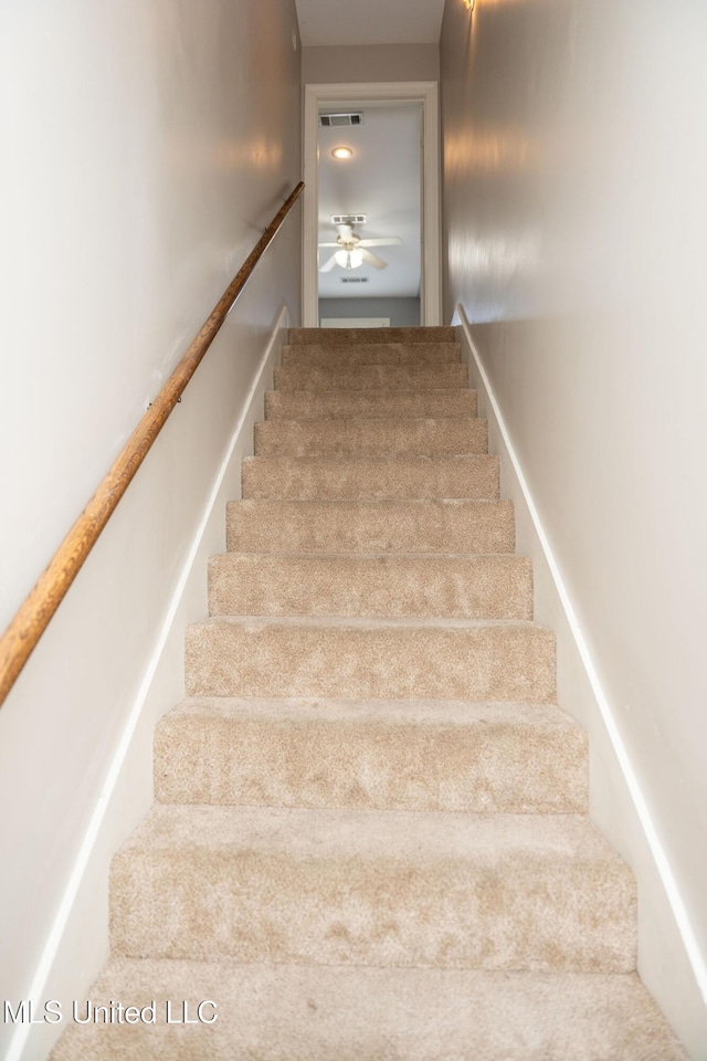 105 Bridgeton Way, Canton, MS 39046 - stairs featuring a ceiling fan