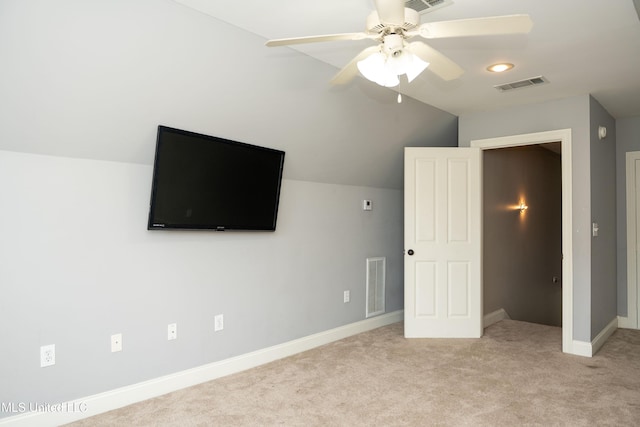 105 Bridgeton Way, Canton, MS 39046 - unfurnished bedroom with vaulted ceiling, light colored carpet, and ceiling fan
