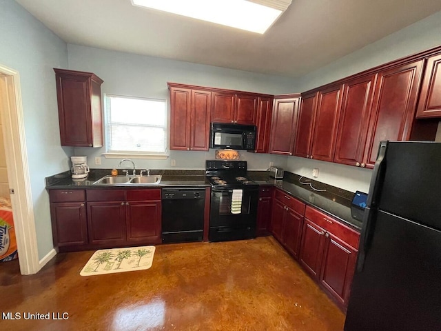 kitchen featuring sink and black appliances