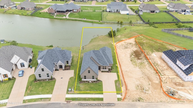 3755 Roland Dr, Southaven, MS 38672 - aerial perspective of suburban area featuring a nearby body of water and property parcel outlined