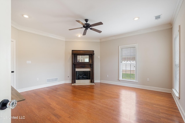 6507 Shenandoah Ln, Olive Branch, MS 38654 - unfurnished living room featuring visible vents, a ceiling fan, and light wood-style floors