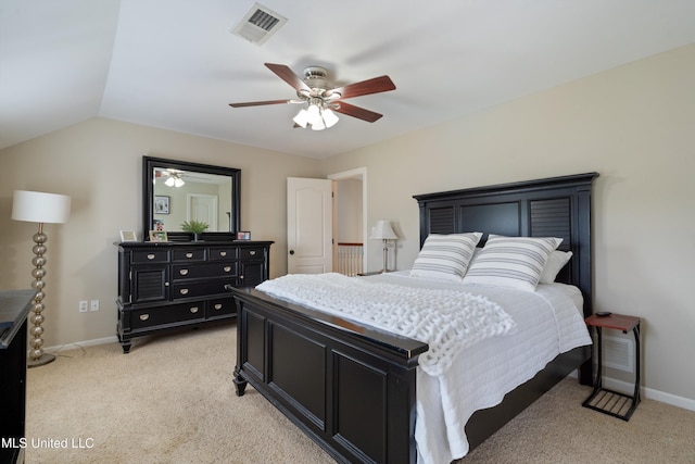 6507 Shenandoah Ln, Olive Branch, MS 38654 - bedroom with visible vents, a ceiling fan, baseboards, and light carpet