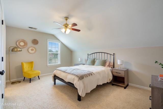 6507 Shenandoah Ln, Olive Branch, MS 38654 - bedroom with light colored carpet, baseboards, visible vents, and lofted ceiling