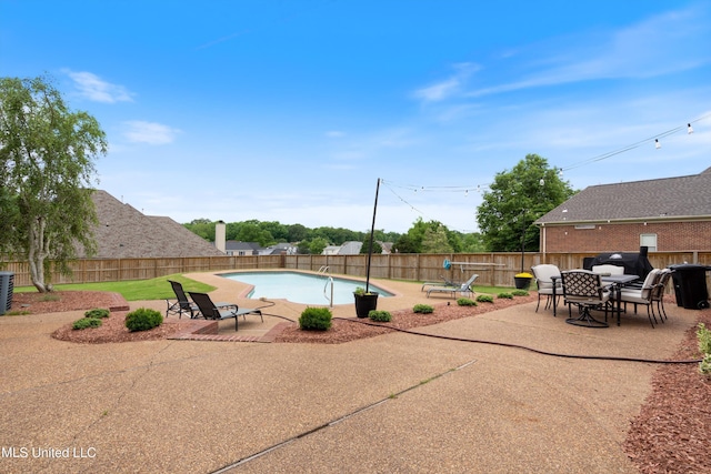 6507 Shenandoah Ln, Olive Branch, MS 38654 - view of pool featuring a patio, a fenced backyard, central air condition unit, and a fenced in pool