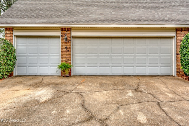 view of garage