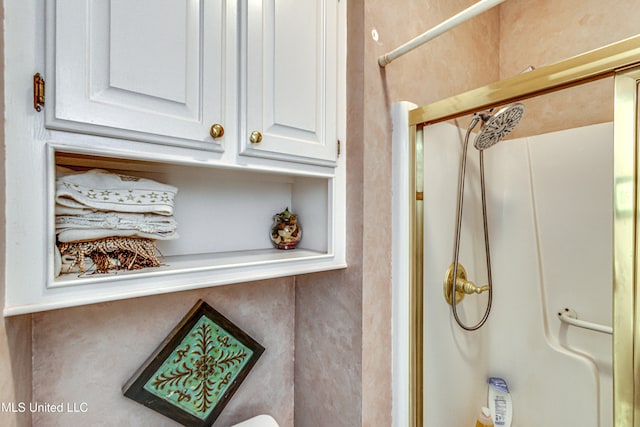 interior details with walk in shower