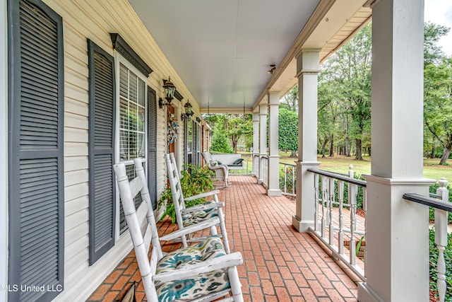 view of patio with a porch