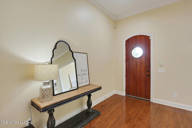 407 Belle Pointe Ln, Madison, MS 39110 - entryway with arched walkways, wood finished floors, crown molding, and baseboards