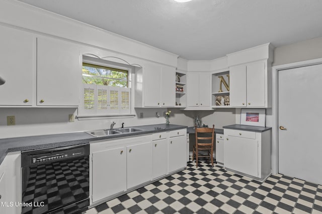 kitchen with white cabinets, sink, and dishwasher