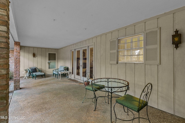 view of patio featuring french doors