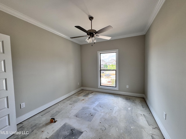652 Prosperity Pl, Brandon, MS 39042 - unfurnished room with crown molding and ceiling fan