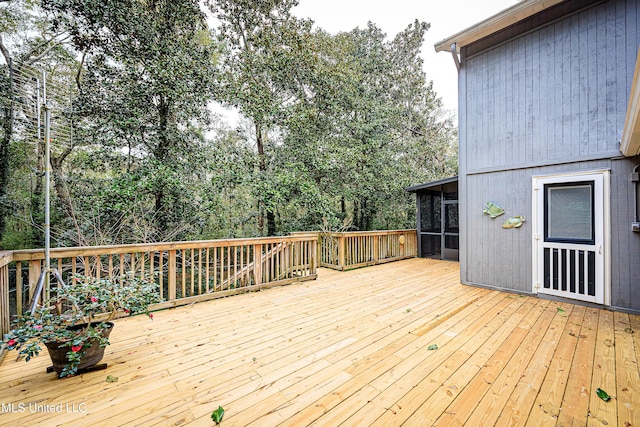 deck featuring a sunroom