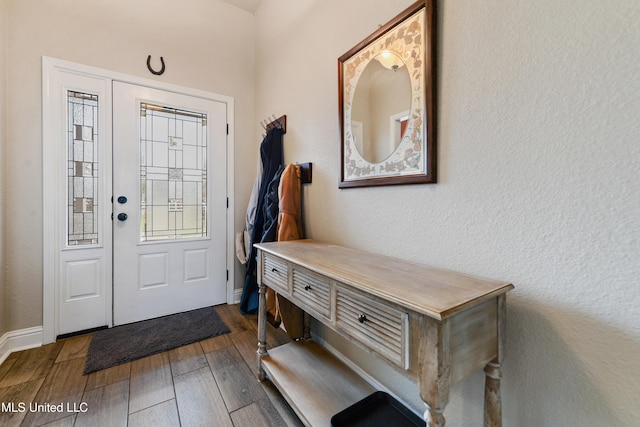 entrance foyer featuring hardwood / wood-style flooring