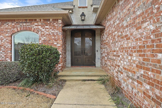 doorway to property with french doors