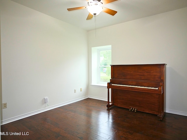 7869 Hilo Way, Diamondhead, MS 39525 - living area with a ceiling fan, wood finished floors, and baseboards