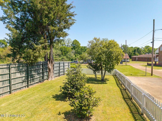 view of yard with fence