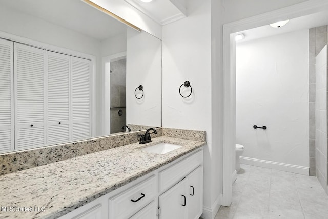 132 Bent Creek Dr, Brandon, MS 39047 - full bathroom with vanity, a closet, and tile patterned floors