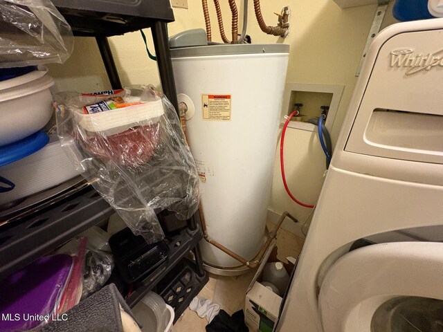 710 Beyer Dr, Bay Saint Louis, MS 39520 - utilities featuring washer / dryer and gas water heater