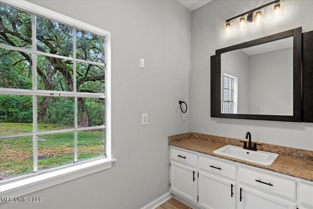 bathroom with vanity and a wealth of natural light