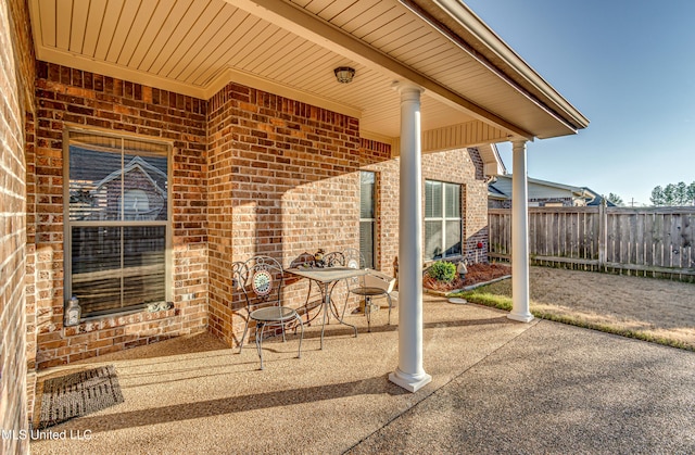 view of patio / terrace with fence