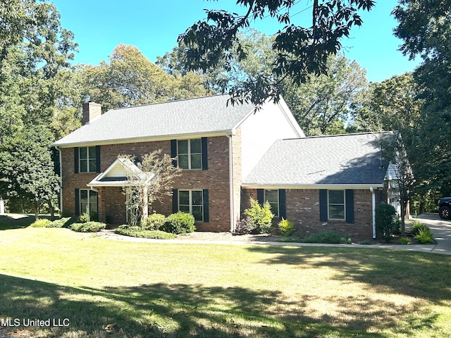 colonial house with a front yard