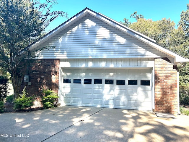 view of garage