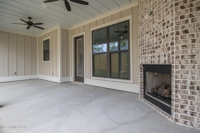 view of patio / terrace with ceiling fan