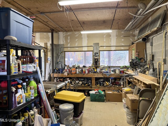 6301 Mary Mahoney Dr, Ocean Springs, MS 39564 - misc room with a workshop area