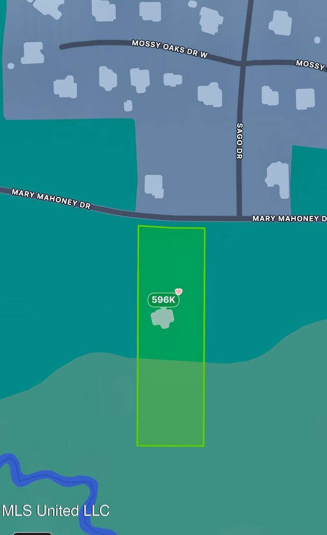 6301 Mary Mahoney Dr, Ocean Springs, MS 39564 - map / location featuring property boundaries highlighted