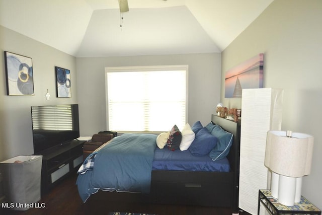 8146 Wisteria Dr, Olive Branch, MS 38654 - bedroom with lofted ceiling and wood finished floors