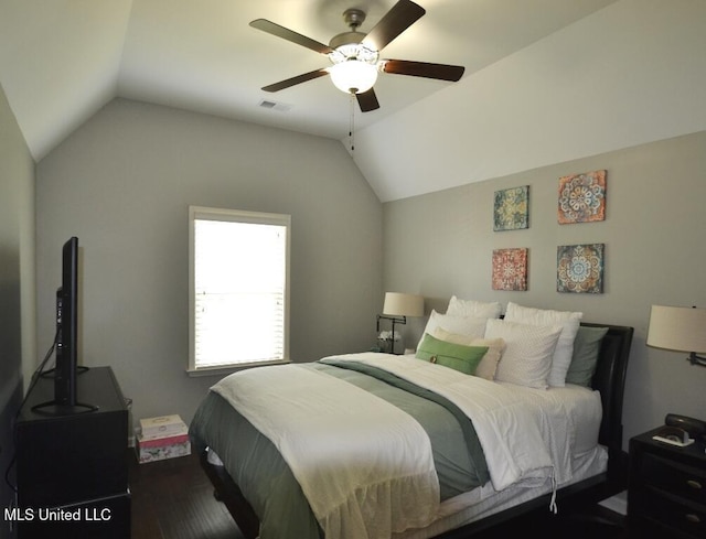 8146 Wisteria Dr, Olive Branch, MS 38654 - bedroom with vaulted ceiling and ceiling fan