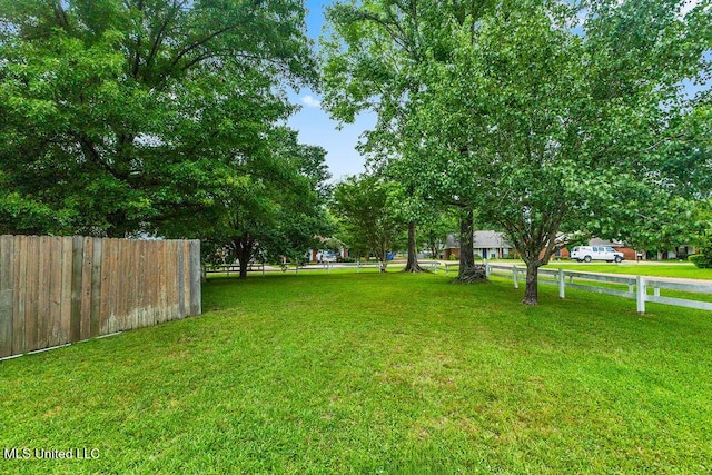 view of yard featuring fence