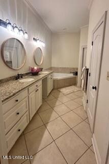 3808 Acadian Village Dr, Ocean Springs, MS 39564 - full bath featuring tile patterned flooring, vanity, and a bath