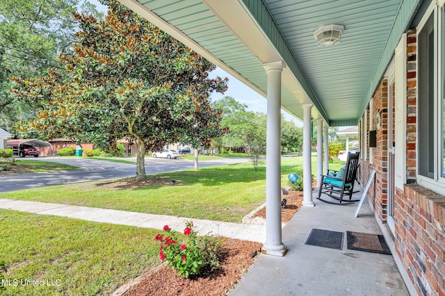 view of patio with a porch