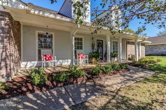 view of front of home featuring covered porch