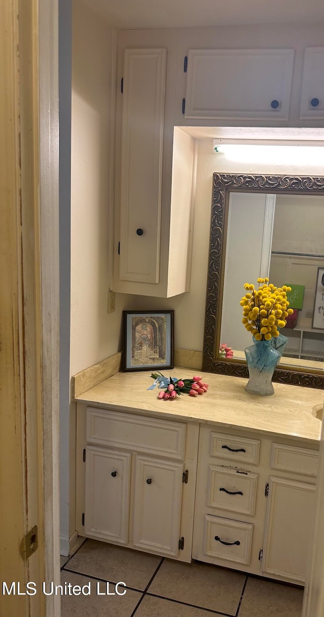 bathroom featuring vanity and tile patterned floors