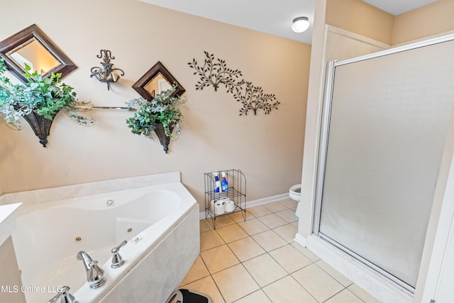 8436 Ansley Park Ln, Southaven, MS 38672 - full bathroom with a shower stall, a tub with jets, and tile patterned flooring