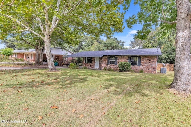 216 Buena Vista Dr, Long Beach, MS 39560 - ranch-style home with a front lawn and brick siding