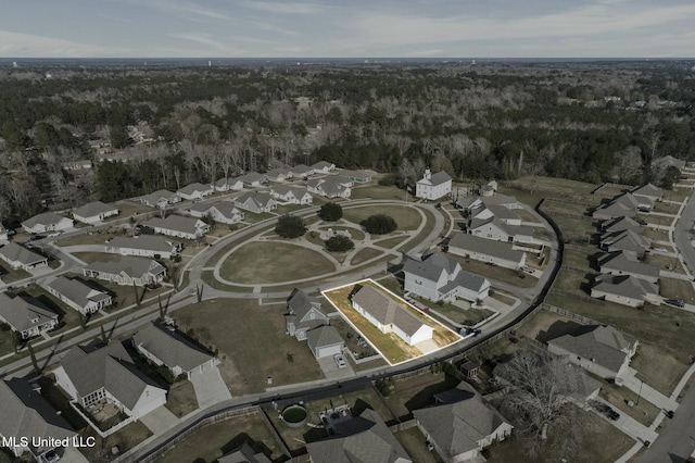 bird's eye view featuring a residential view