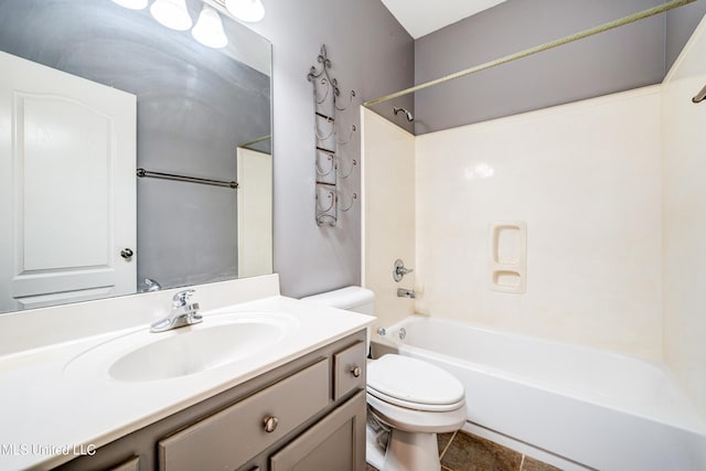 9480 Miranda Dr, Olive Branch, MS 38654 - bathroom with shower / bath combination, vanity, and tile patterned flooring