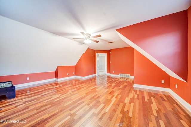 9480 Miranda Dr, Olive Branch, MS 38654 - additional living space featuring ceiling fan, light wood-style flooring, and lofted ceiling