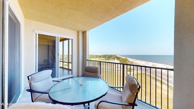 balcony with a water view