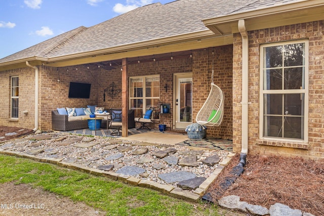 view of patio with an outdoor living space