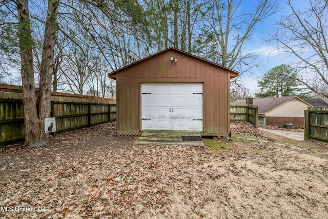 view of garage