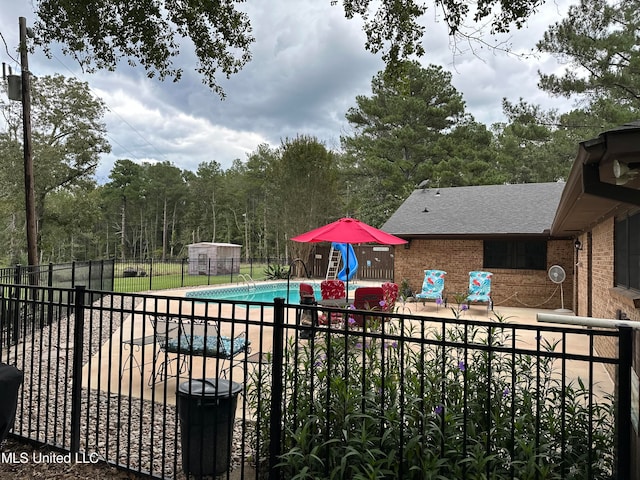 view of pool featuring a patio